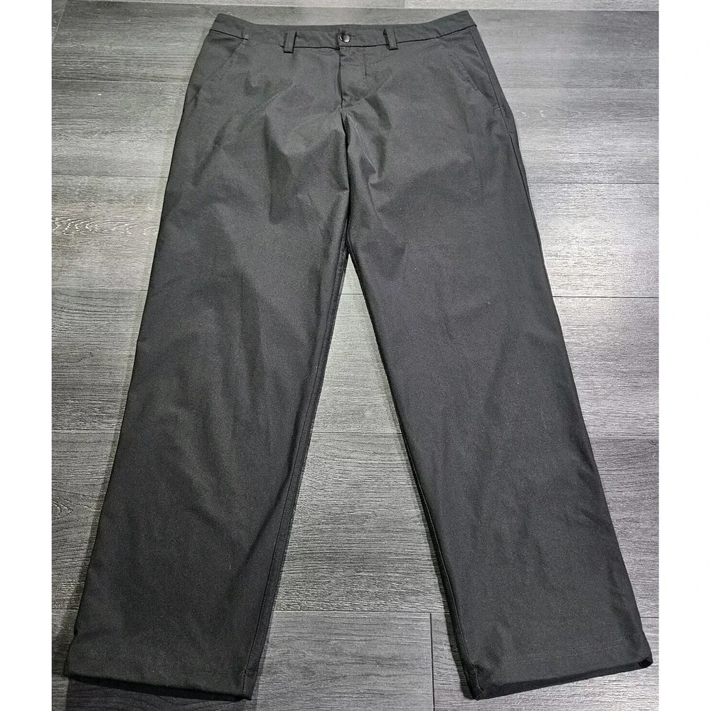 Lululemon ABC Pant Men 36x31 Gray Stretch Gorpcore Travel Cinch Ankle Hiking